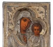 Икона "Дева Казанская" с серебряной ризой