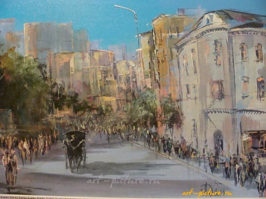 Городской бульвар акрил,холст
