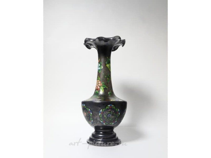 Китайская Ваза. Серебро, горячая эмаль (техника Даши). Китай, Пекин (северный), XIX век