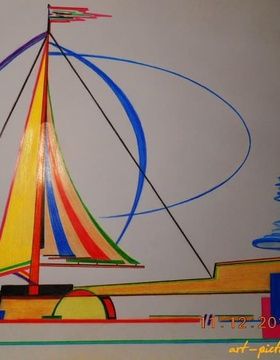 купить Парус бумага, карандаш 