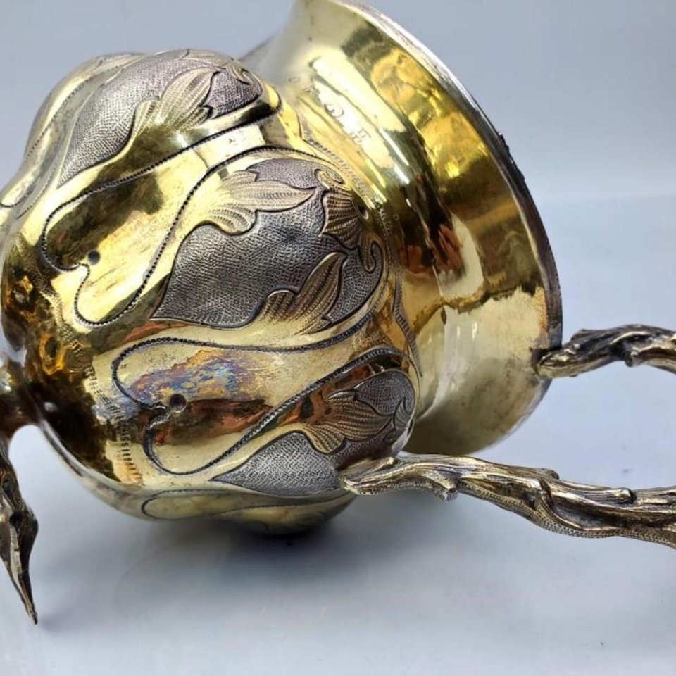 Русское серебро , Старинный молочник из серебряного покрытия высокого качества