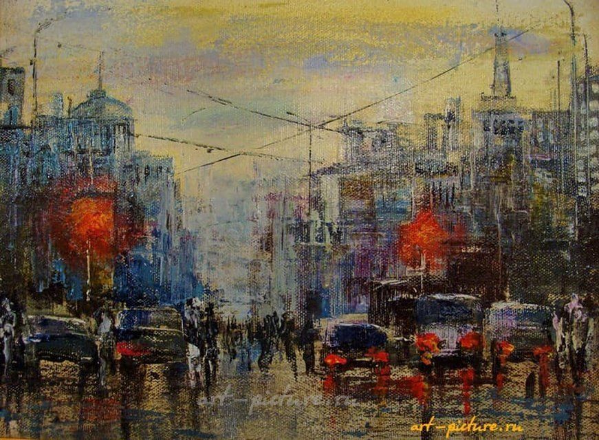 Красный свет масло,холст