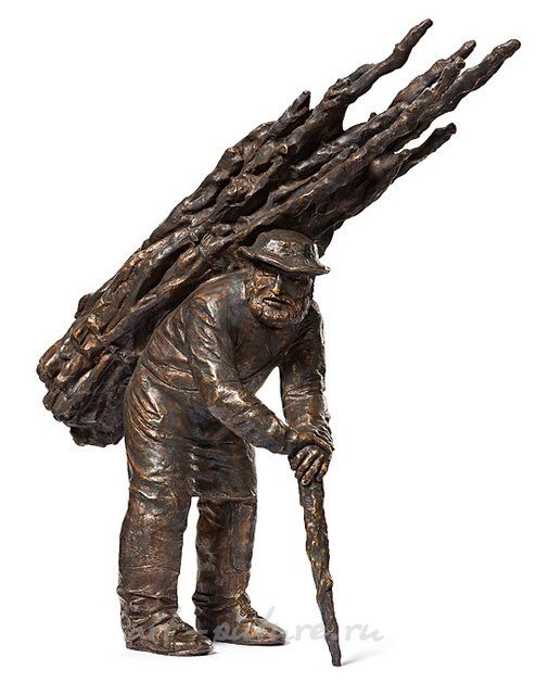 Старик с хворостом. 1984. Бронза. 50х15х50 см. Государственная Третьяковская галерея