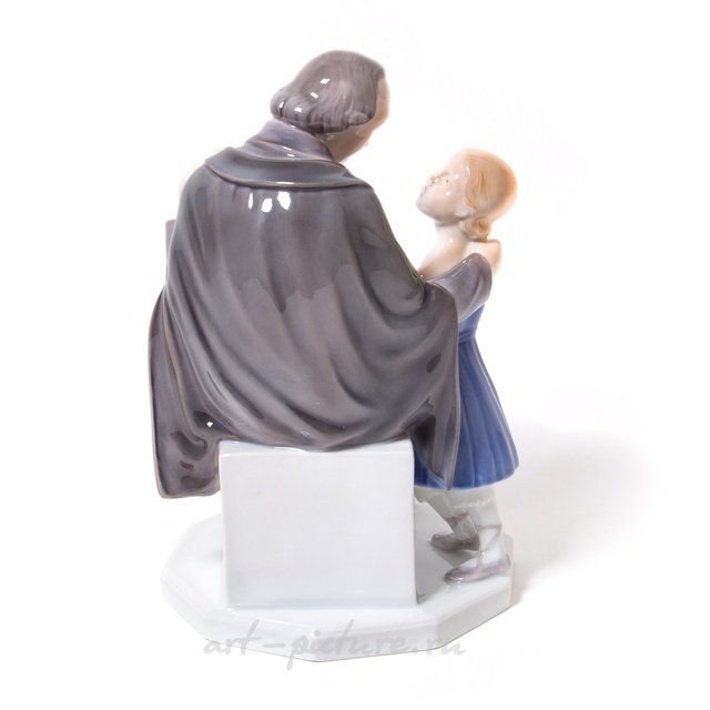 Писатель Ганс Христиан Андерсен с девочкой. Дания, г. Копенгаген, Bing & Grondahl