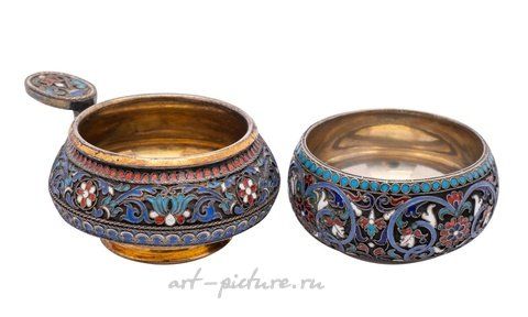 Русское серебро, Императорская русская серебряная и эмалевая чарка, мастер Иван Хлебников