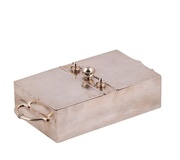 Русская серебряная двухстворчатая гумидорная шкатулка с зажигалкой для сигар внутри...