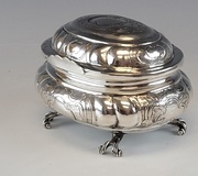 Редкий антикварный русский серебряный ящик 18 века, 1766 год