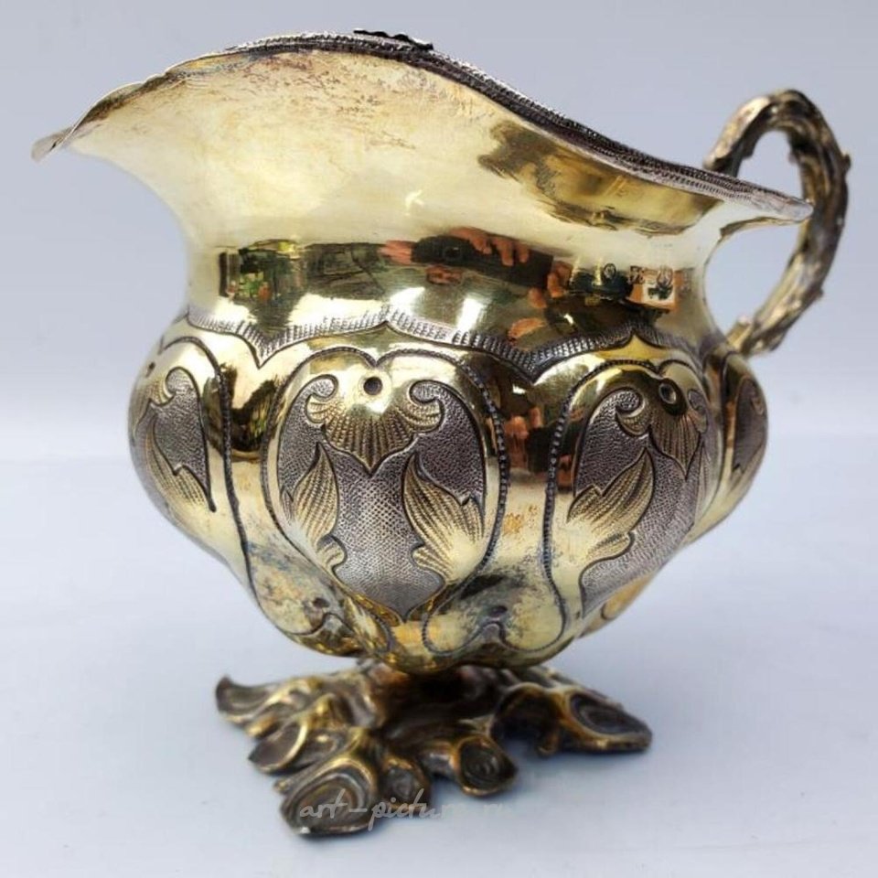 Русское серебро , Старинный молочник из серебряного покрытия высокого качества