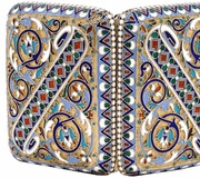 Серебряный чехол для сигарет с эмалью в технике клоизонне