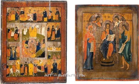 Русское серебро, Две иконы: Расширенная Деисус и икона праздника Русская, 19 век