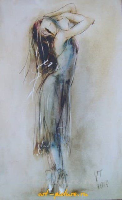 Балерина в образе масло,картон 