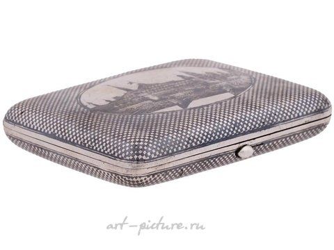 Русское серебро, Русский серебряный, золотой и эмалевый сигаретный футляр