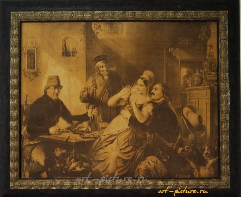 Игристое шампанское гравюра на натуральной коже 