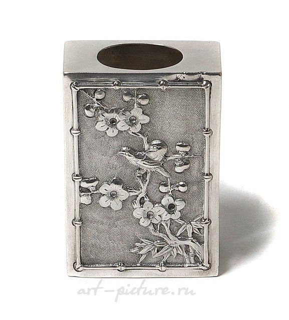 Серебряный бокс для коробка спичек. Китай г. Шанхай,Luen Wo, конец 19
