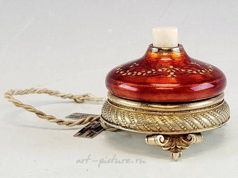 Русское серебро, Серебряная русская лампада с эмалью на карельской березе