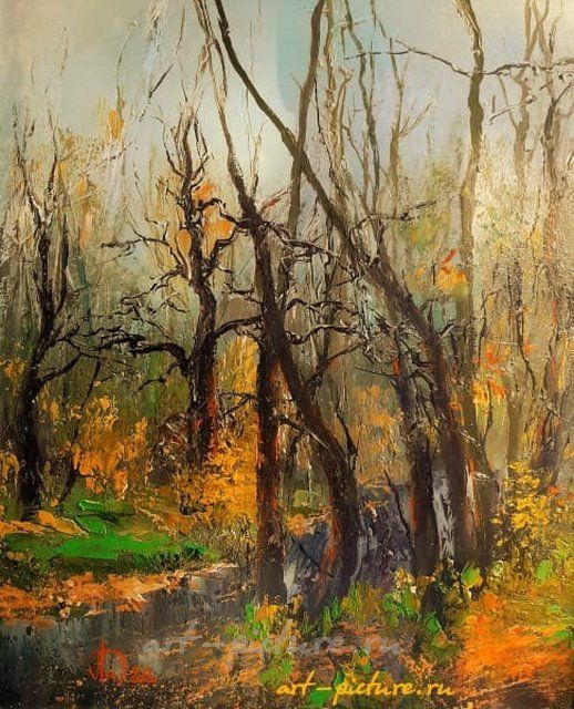 Ручей в весеннем лесу