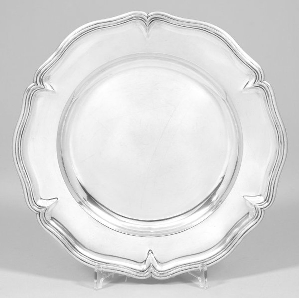 Австрийская серебряная сервировочная тарелка