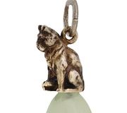 Императорская русская серебряная подвеска в форме яйца с жадеитовым слоном