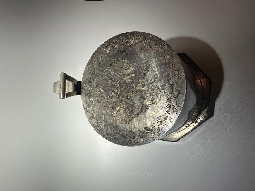 Презентационная кружка с видами Москвы, серебро, 5 артель