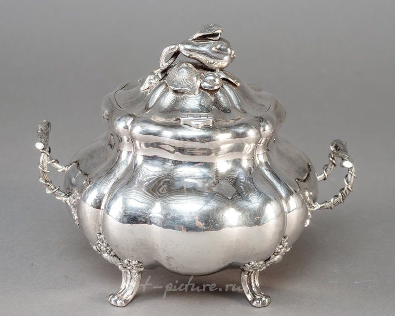 Русская серебряная сахарница с крышкой, Российская Империя ( Россия )