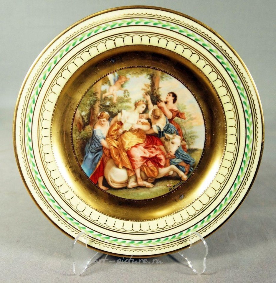 Royal Vienna , Королевская Венская тарелка под названием "Похищение Европы"