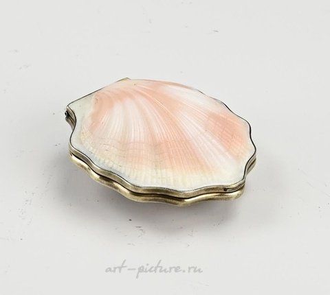 Русское серебро, Красивая русская пудреница с раковиной и серебром