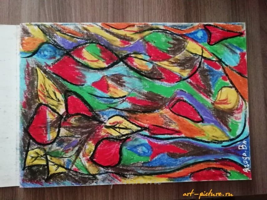 "Абстракция №1" Масляная пастель 