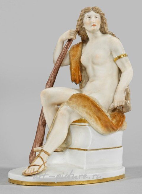  Мифологическая фарфоровая фигура Омфалы с шерстью льва и дубиной