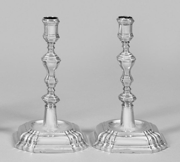 Подсвечники в стиле барокко из серебра