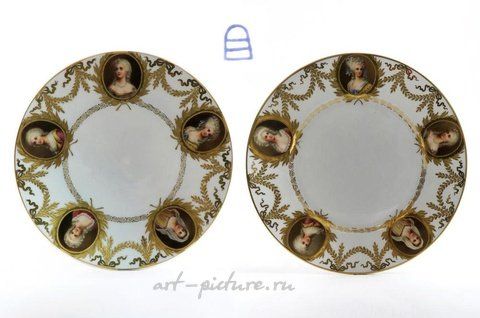 Royal Vienna, Тарелки Роял Вена, ручная работа, диаметр 10 дюймов