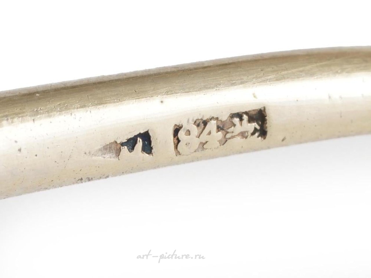 Русское серебро , Императорская русская серебряная чайная ложка с золочением и эмалью