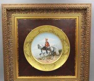 Porcelain plate with hand-painted design “Officer of the Life Guards Hussar Regiment”