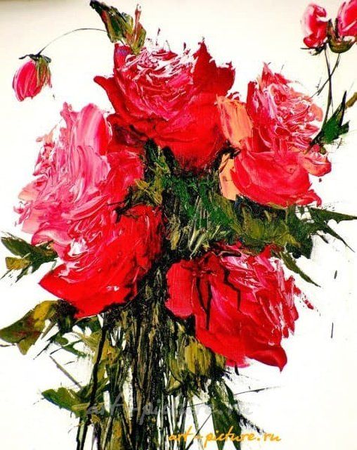 Букет роз акрил,холст