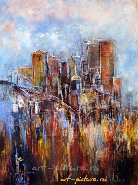 Вертикали городов масло,холст