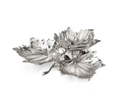 "Silver serving dish with 3 grape leaves by Buccellati, silver."