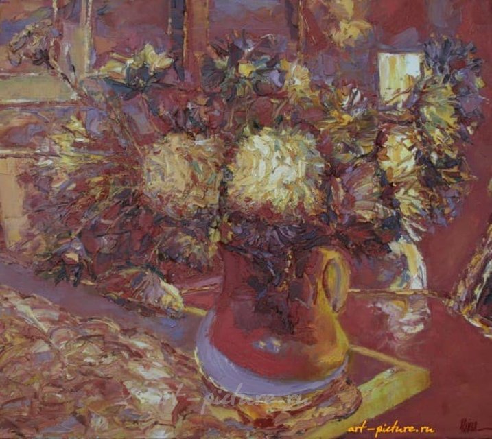 Красный интерьер. Холст, масло. 70 х 80 см.