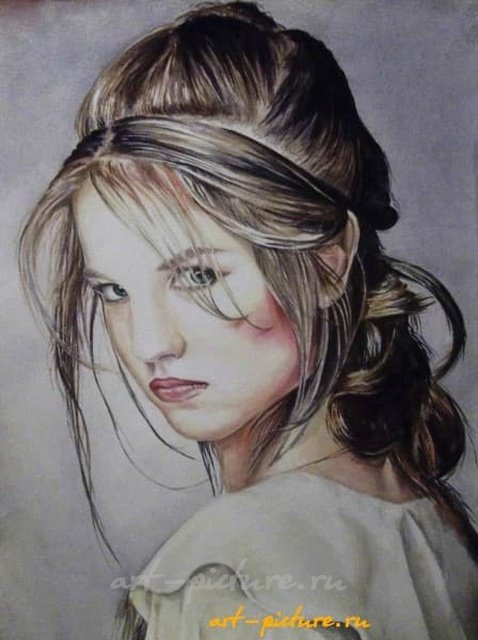 Девушка Акварель, бумага 