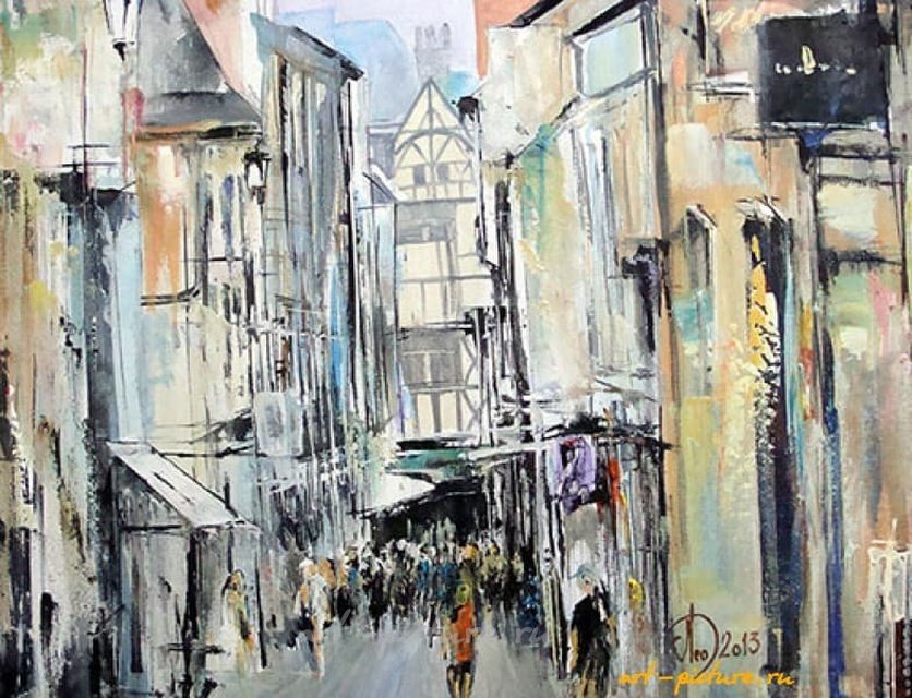 Город Бурж(Франция) акрил,холст