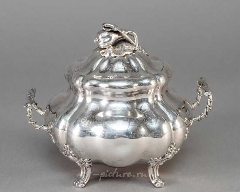 Русская серебряная сахарница с крышкой, Российская Империя ( Россия )