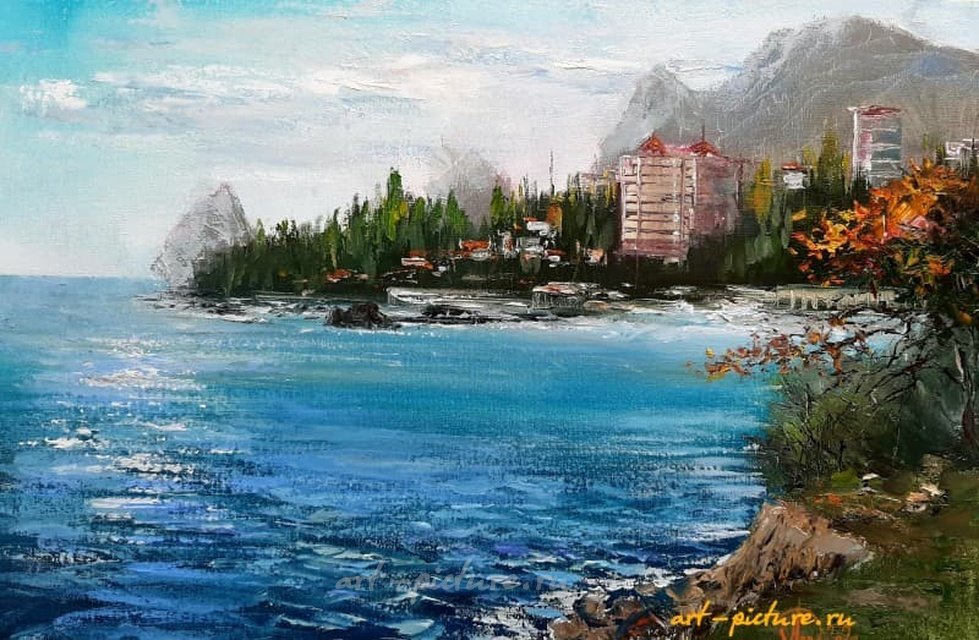 Вид  на Симеиз масло,холст