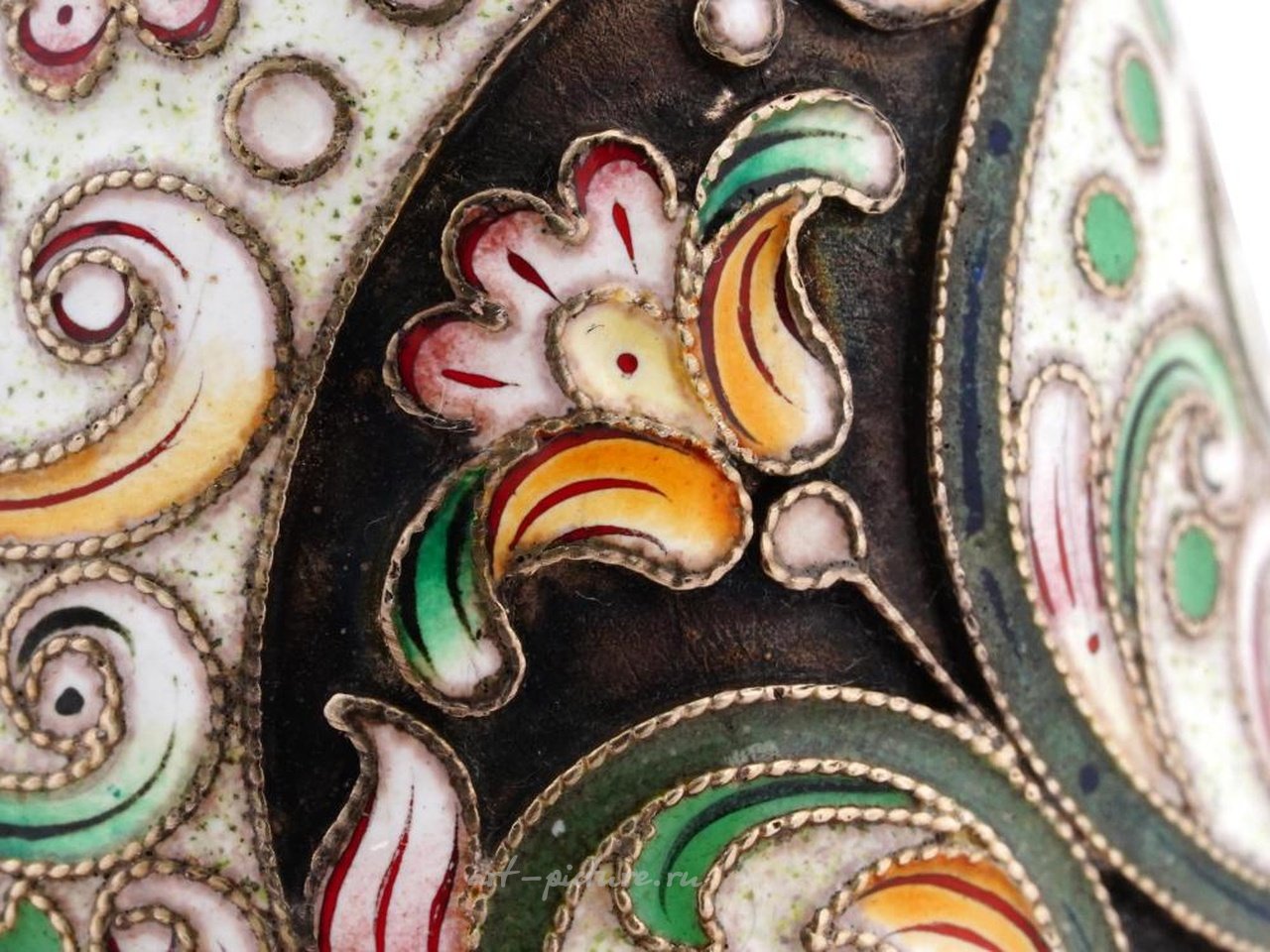 Russian silver , TALL RUSSIAN 88 SILVER CLOISONNE ENAMEL GOBLET CUP