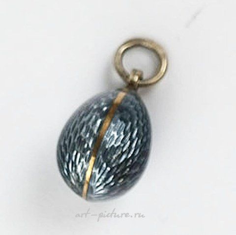 Русское серебро, Русская подвеска из белого нефрита в форме яйца