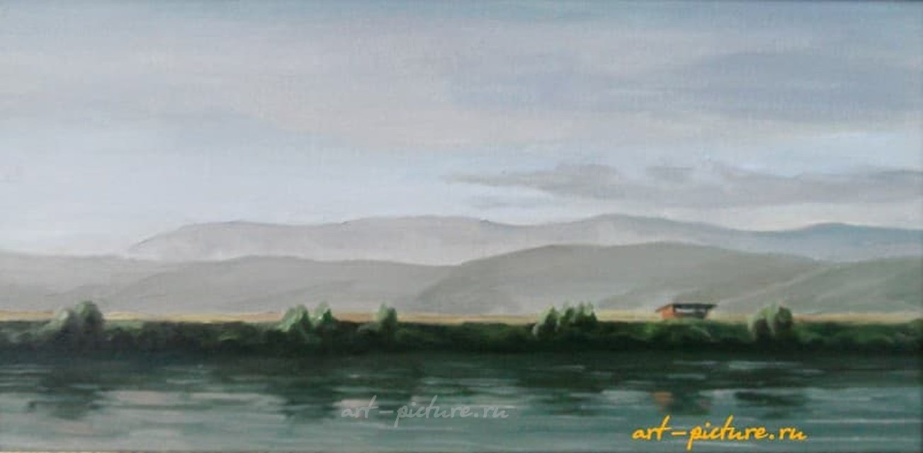 Вечер на Иркуте Холст на картоне, масло 