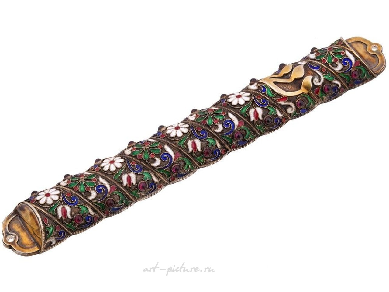 Russian silver , RUSSIAN JUDAICA SILVER CLOISONNE ENAMEL MEZUZAH