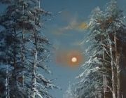 Ночной лес масло,холст