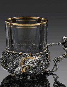 купить Подстаканник Старик и невод, серебро