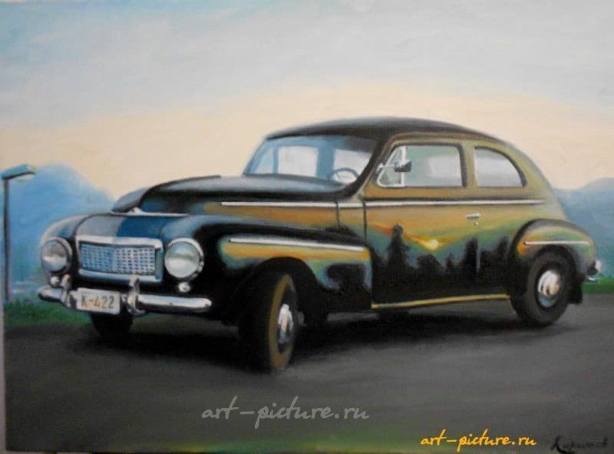 Ретро автомобиль 4 масло, холст 