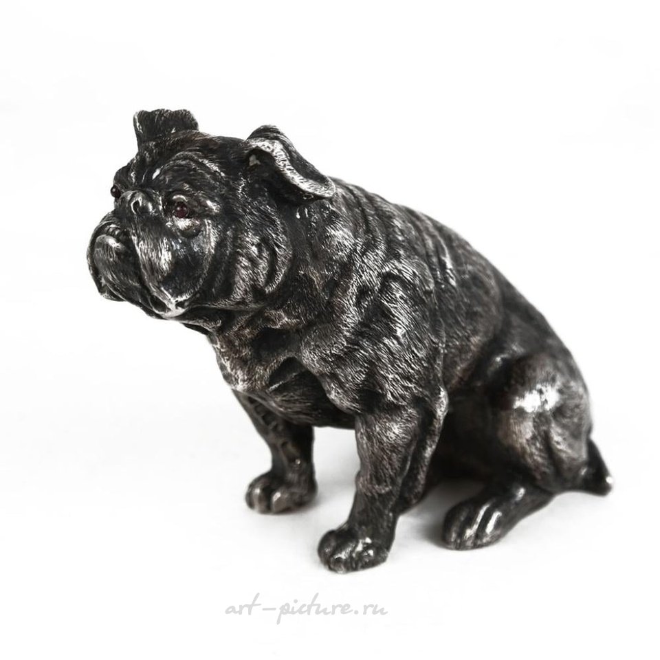 Russian silver , Vintage Russian Silver Bulldog