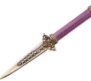 Русская золоченая серебряная письменная открывалка с гильошированной эмалью