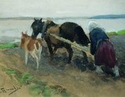 На пашне. Степанов Алексей Степанович